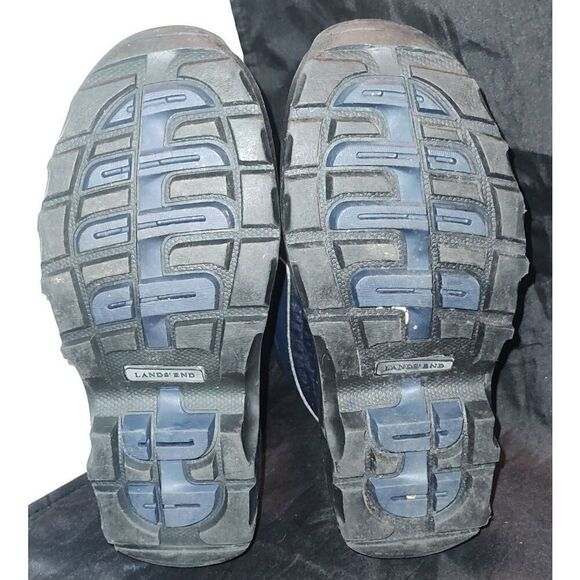 Lands End Snow Winter Boots Black Waterproof Zipper & Draw String at Top Boys 2 - Picture 5 of 5